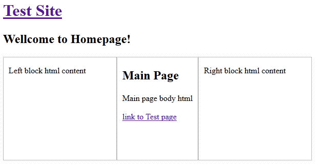 Главная страница с двумя виджетами