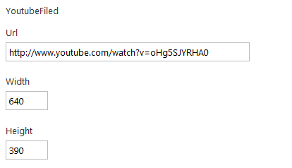 YouTubeField в админке